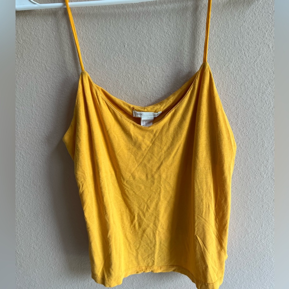 Yellow spaghetti strap top, Basic, Women’s Small